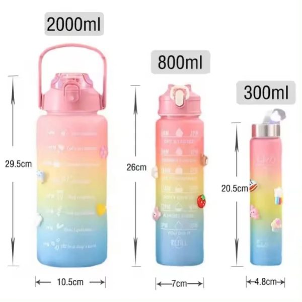 Pack of 3- Water Bottles (2 litre, 700 ml &300ml)