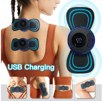 (Box Packing) - Mini Body Massager Pulse Neck Pain Relief EMS Butterfly Body Massager Men &amp; Women