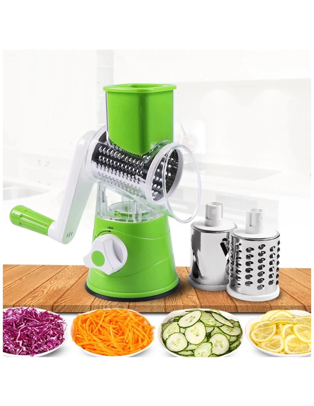 TableTop Drum Grater | Manual Vegetable Cutter Slicer &amp; Grater | Multi-Functional Kitchen Gadget (Random colors)