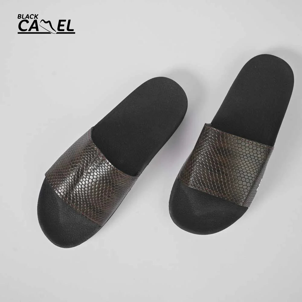 Black Camel Cobra texture slide (Cimahi - Brown/White 39-44)