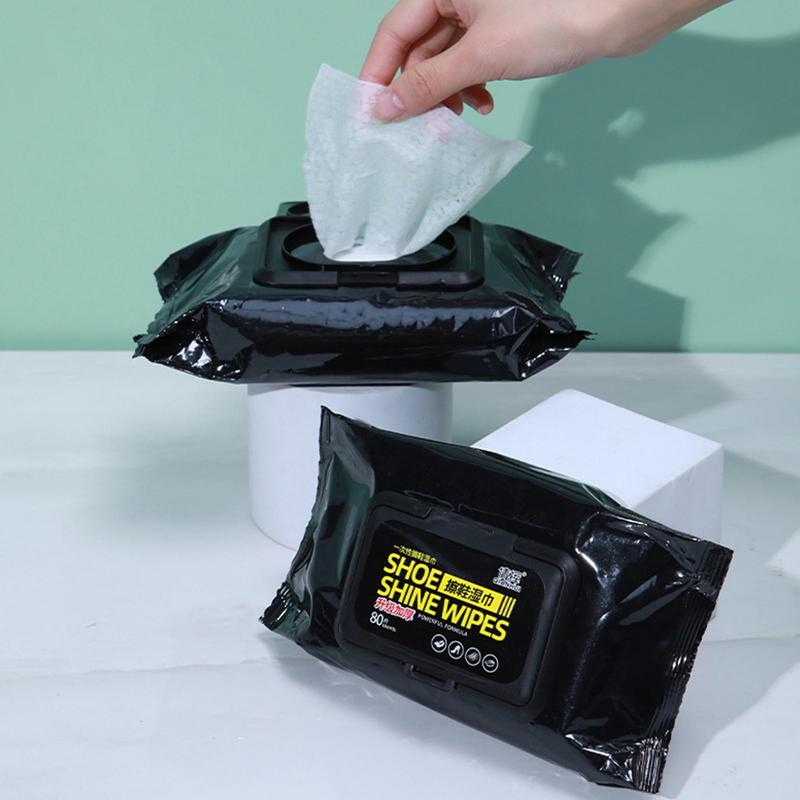 Disposable Shoe Cleaning Wipes | Quick Shine Clean Wet Wipes (80 Wipes In 1 Packet)