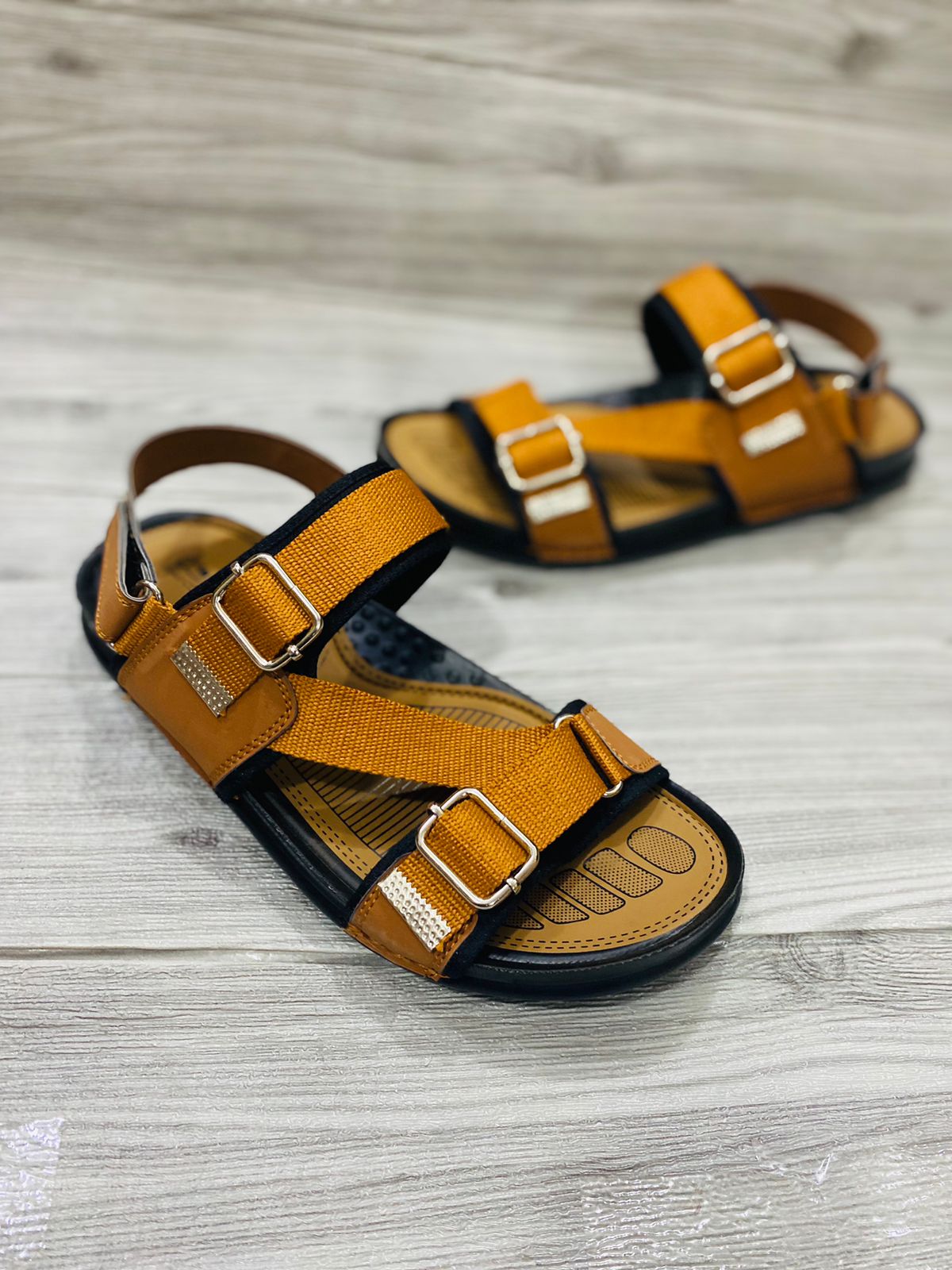 (yellow) Cross-Cross Sandle  For Men