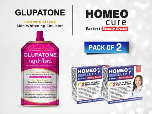 1 Glupatone and 2 Homeo Cure Beauty Cream Skin care - Pack Of 3