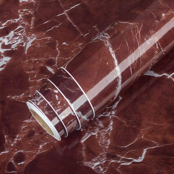 Waterproof Brown Marble Sheet/Contact Paper for Home/Kitchen/Office Decor