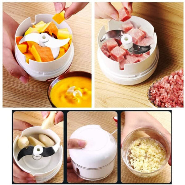 Mini Powerful Meat Grinder Hand-power Food Chopper Mincer Mixer Blender Chop Meat Fruit Vegetable Nuts Shredder(random Color )